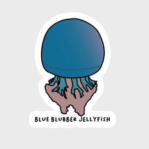 Blue Blubber Jellyfish Sticker